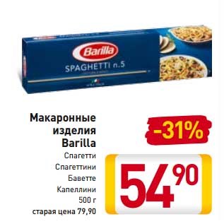 Акция - Макаронные изделия Barilla