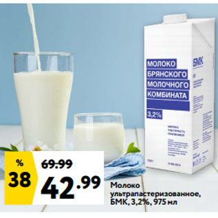 Акция - Молоко ультрапастеризованное, БМК, 3,2%
