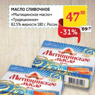 Акция - Масло сливочное "Мытищинское масло" "Традиционное" 82,5%