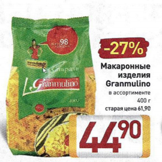 Акция - Макаронные изделия Granmulino