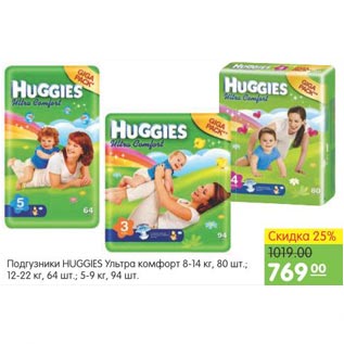 Акция - Подгузники Huggies