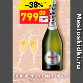 Акция - ВИНО ИГРИСТОЕ Martini Asti