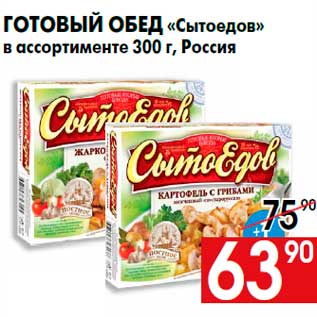Акция - Готовый обед «Сытоедов» в ассортименте 300 г, Россия