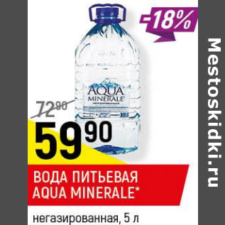 Акция - Вода питьевая Aqua minerale