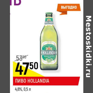 Акция - Пиво Hollandia 4.8%