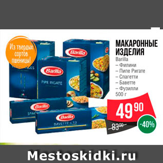 Акция - Макаронные изделия Barilla