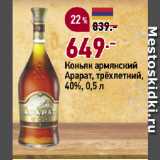 Окей супермаркет Акции - Коньяк армянский
Арарат, трёхлетний,
40%