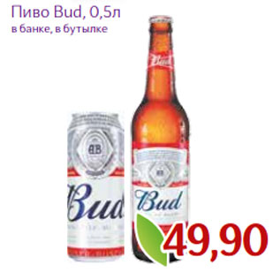 Акция - Пиво Bud,