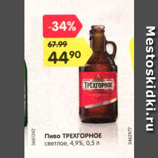 Акция - Пиво Трехгорное