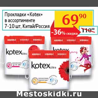 Акция - Прокладки Kotex