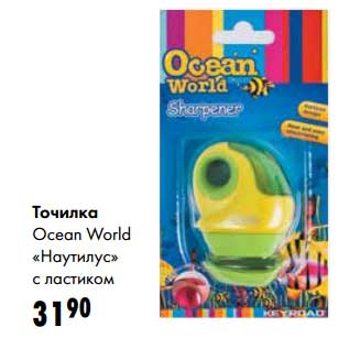 Акция - Точилка Ocean World "Наутилус" с ластиком