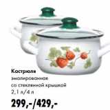 Кастрюля эмалированная со стеклянной крышкой 