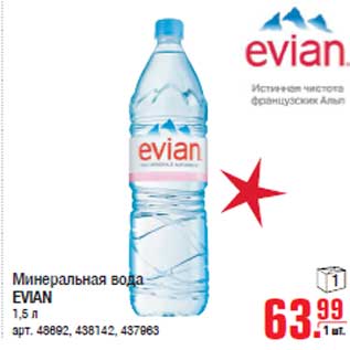 Акция - Минеральная вода EVIAN