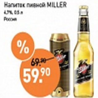 Акция - Напиток пивной Miller 4,3%