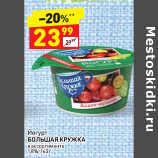 Акция - Йогурт Большая кружка 1,8%