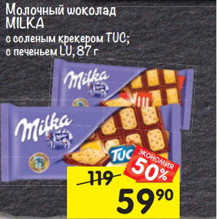 Акция - Шоколад молочный Milka