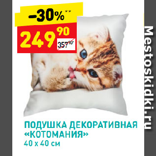 Акция - Подушка декоративная "Котомания"