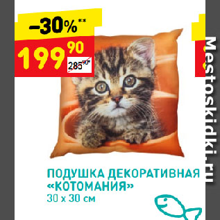 Акция - Подушка декоративная "Котомания"