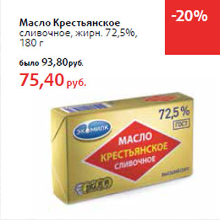 Акция - Масло Крестьянское сливочное, жирн. 72,5%,