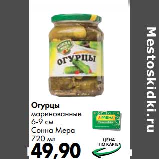 Акция - Огурцы маринованные 6-9 см, Санна Мера