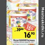 Магазин:Перекрёсток,Скидка:Йогурт DANONE Растишка
клубника; яблоко-груша 3%, 110 г* 