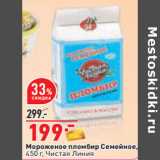 Магазин:Окей,Скидка:Мороженое пломбир Семейное,
450 г, Чистая Линия