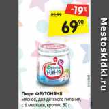 Магазин:Карусель,Скидка:Пюре ФРУТОНЯНЯ
мясное, для детского питания,
с 6 месяцев, индейка, 80 г