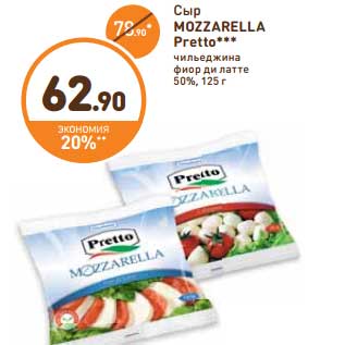 Акция - Сыр Mozzarella Pretto
