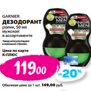 Акция - GARNIER ДЕЗОДОРАНТ