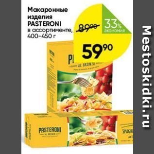 Акция - Макаронные изделия PASTERONI