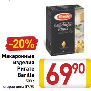 Акция - Макаронные изделия Ригате Barilla