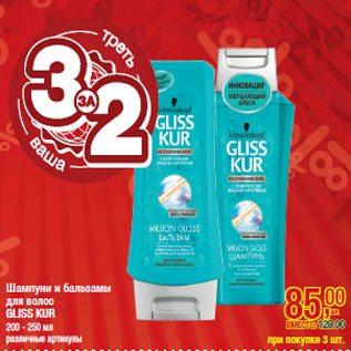 Акция - Шампуни и бальзамы для волос GLISS KUR