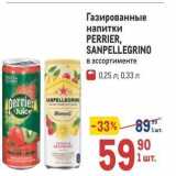 Магазин:Метро,Скидка:Газированные напитки PERRIER, SANPELLEGRINO 