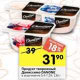 Магазин:Перекрёсток,Скидка:Продукт творожный Даниссимо Danone 5,4-7,2% 