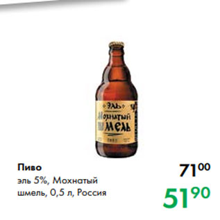 Акция - Пиво эль 5%, Мохнатый шмель, 0,5 л, Россия