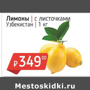 Акция - Лимоны с листочками Узбекистан