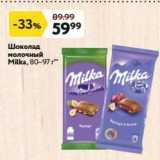 Окей супермаркет Акции - Шоколад молочный Milka