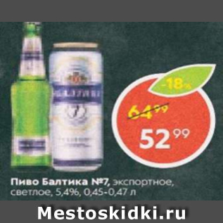 Акция - Пиво Балтика №7, 5,4%