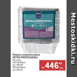 Акция - Формы алюминиевые METRO PROFESSIONAL