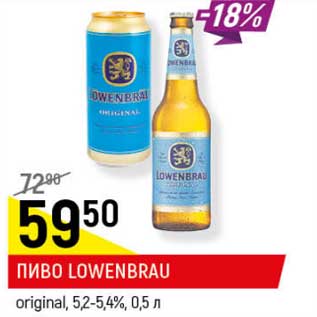 Акция - Пиво Lowenbrau original 5,2-5,4%