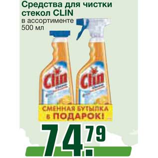 Акция - Средства для чистки стекол CLIN