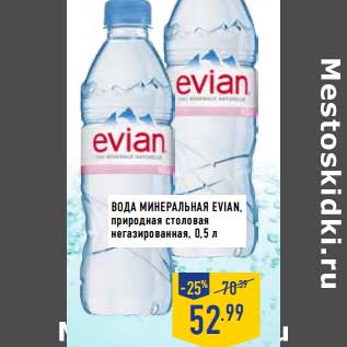 Акция - Вода минеральная Evian, природная столовая негазированная