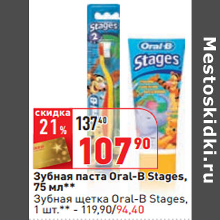 Акция - Зубная паста Oral-B Stages,