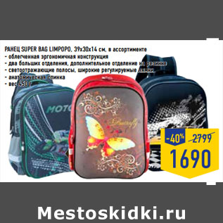 Акция - РАНЕЦ SUPER BAG LIMPOPO, 39х30х14 см