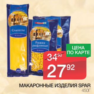 Акция - Макаронные изделия Spar