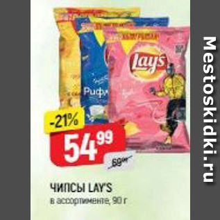 Акция - Чипсы LAYS