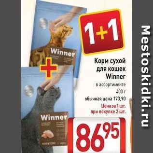 Акция - Корм сухой для кошек Winner