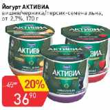 Авоська Акции - Йогурт АКТИВИА

вишня/черника/персик-семена льна, от 2,7%