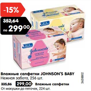 Акция - Влажные салфетки JOHNSON’S BABY