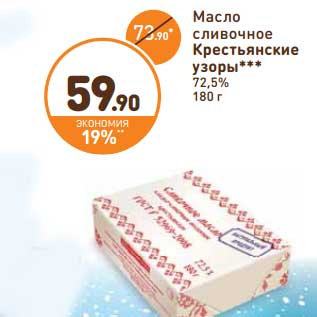 Акция - Масло сливочное Крестьянские узоры 72,5%